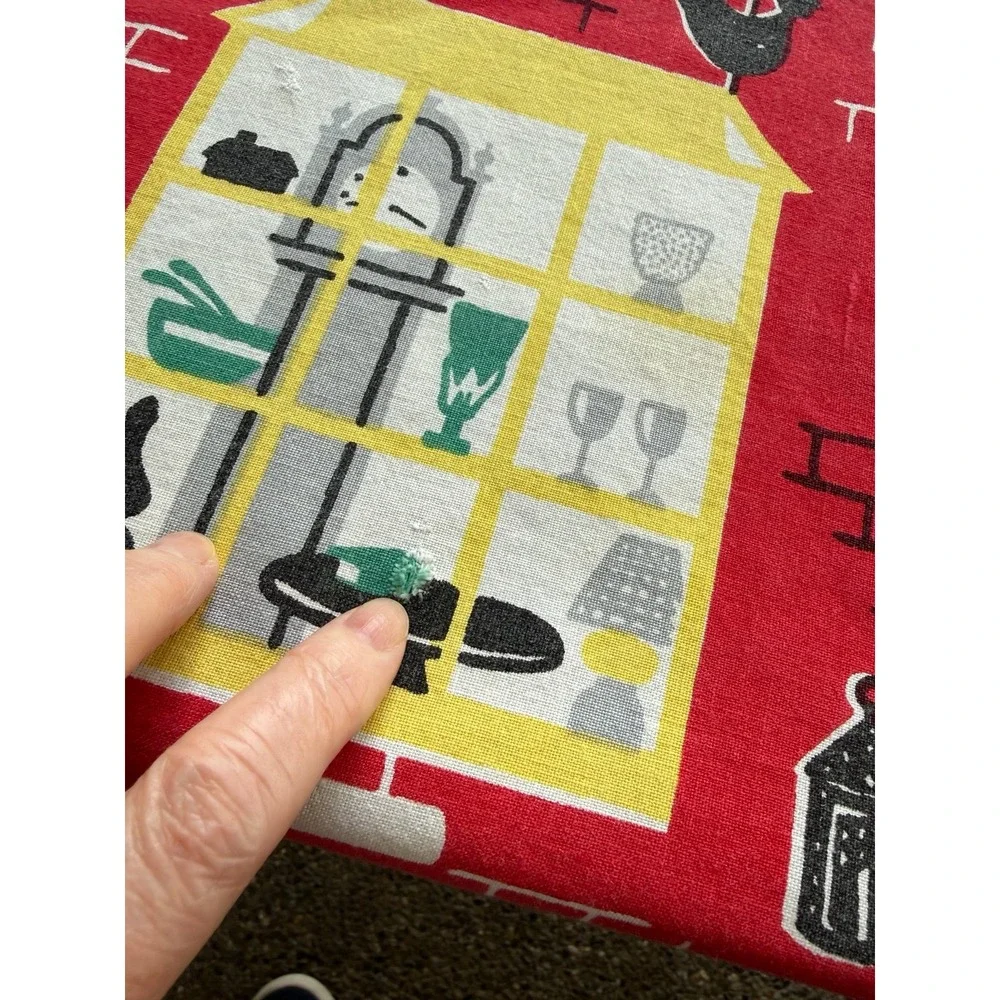 Vintage tablecloth. Red
